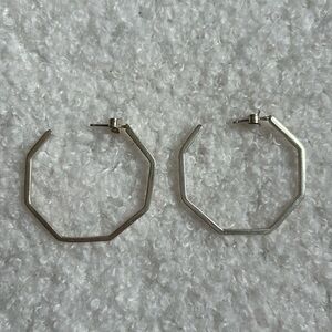Sterling silver geometric hoop earrings